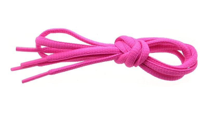 BCB Wear Oval Athletic Shoelaces 1/4" Thick Solid Colors for All Shoes Several Lengths (Hot Pink-54) - Image 3